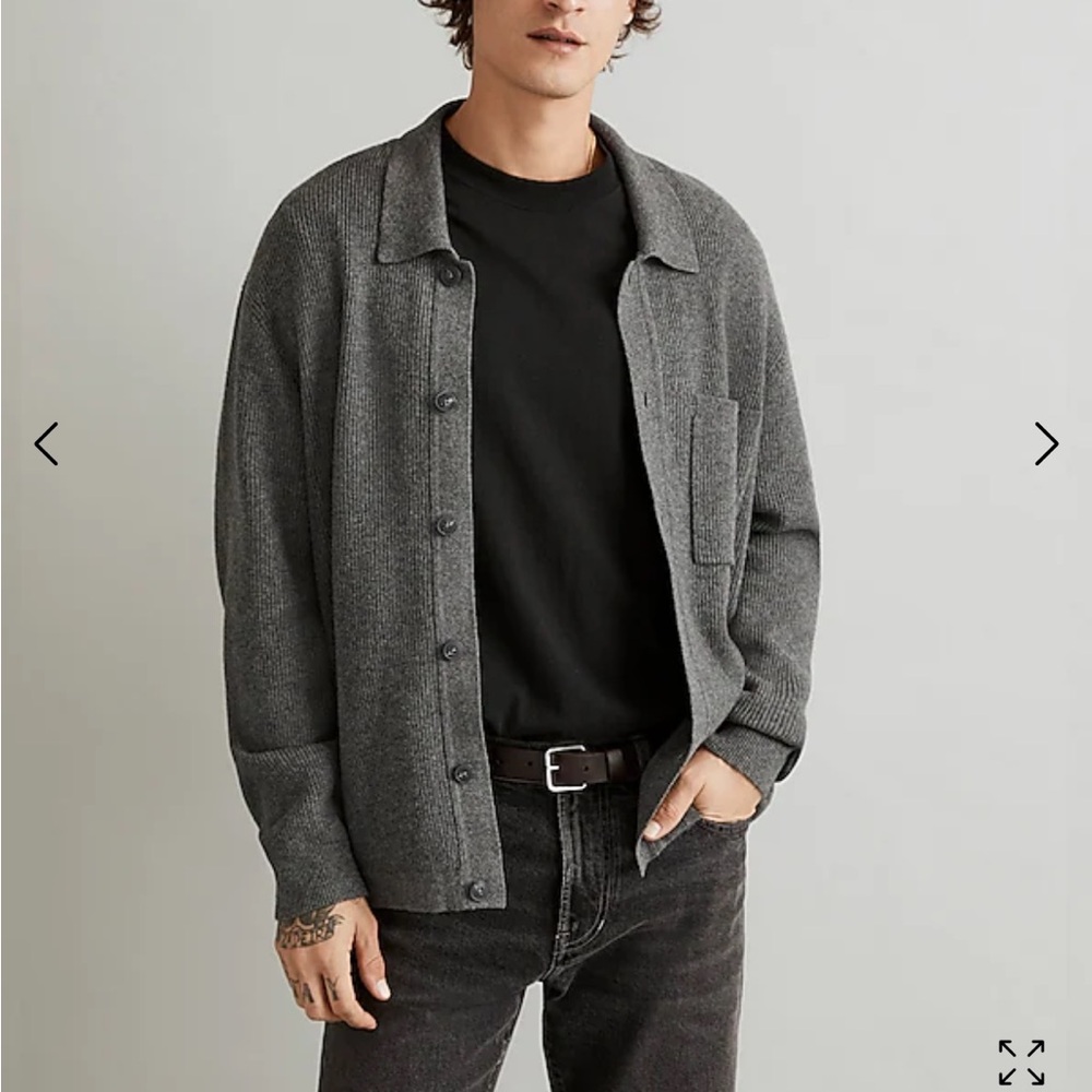 Madewell Button-Up Long-Sleeve Sweater Shirt